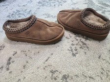 UGG Tasman Women's Brown Suede Sheepskin-Lined Slip-On Slippers US 7