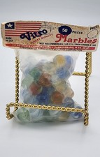 Vintage 1980 Vitro Agate 50pc Glass Marbles Made in USA