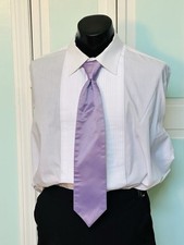 Heather Lilac Purple Tie Wedding Prom Tuxedo Wisteria Pre Tied clip