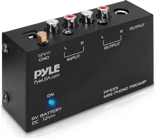Pyle Phono Turntable Preamp Mini Stereo Preamplifier RCA LOW NOISE 12V DC PP555