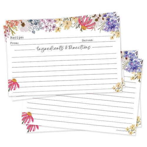 Recipe Cards Double-Sided - 4x6 (Set of 4x6, Wildflower Garden - Picture 4 of 6