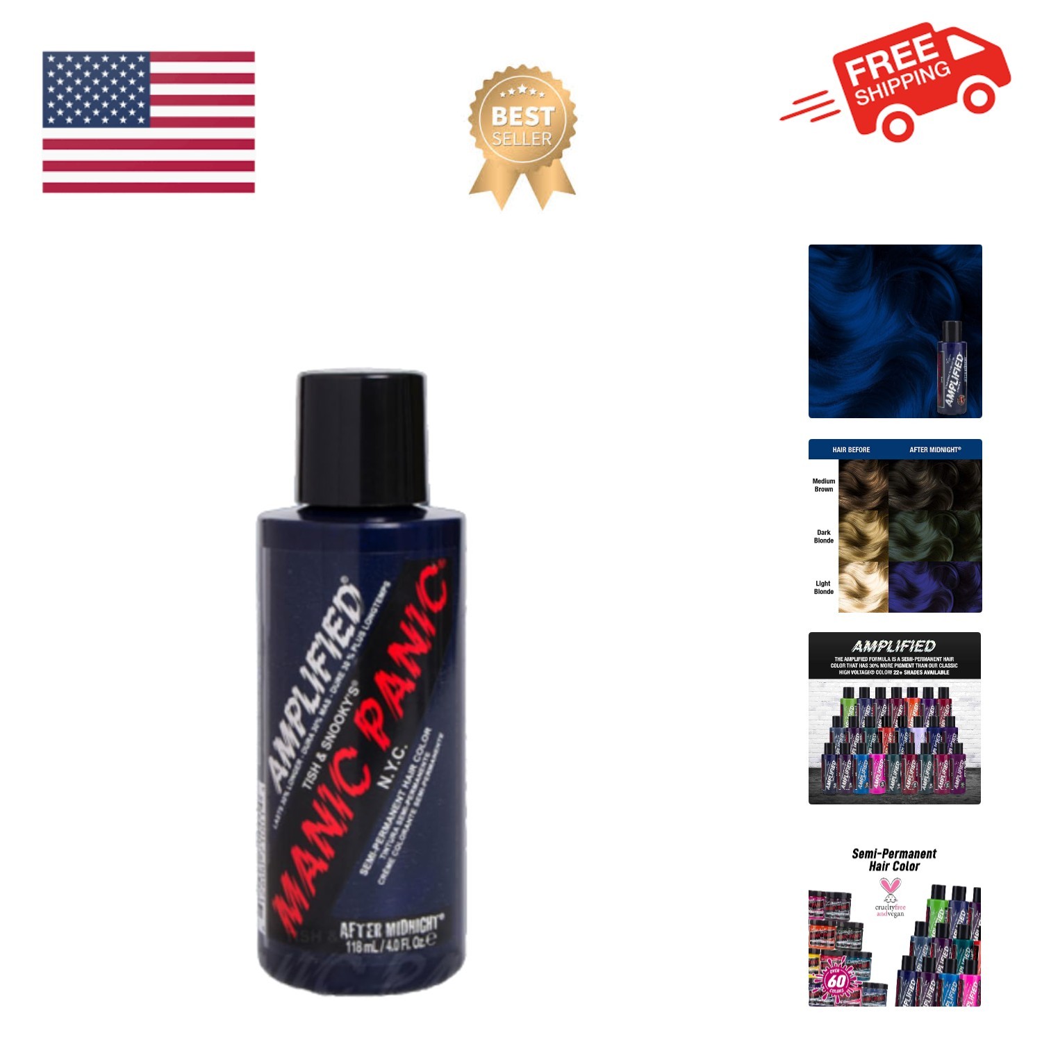 - Amplified - Semi Permanent Hair Dye - Dark Navy B...