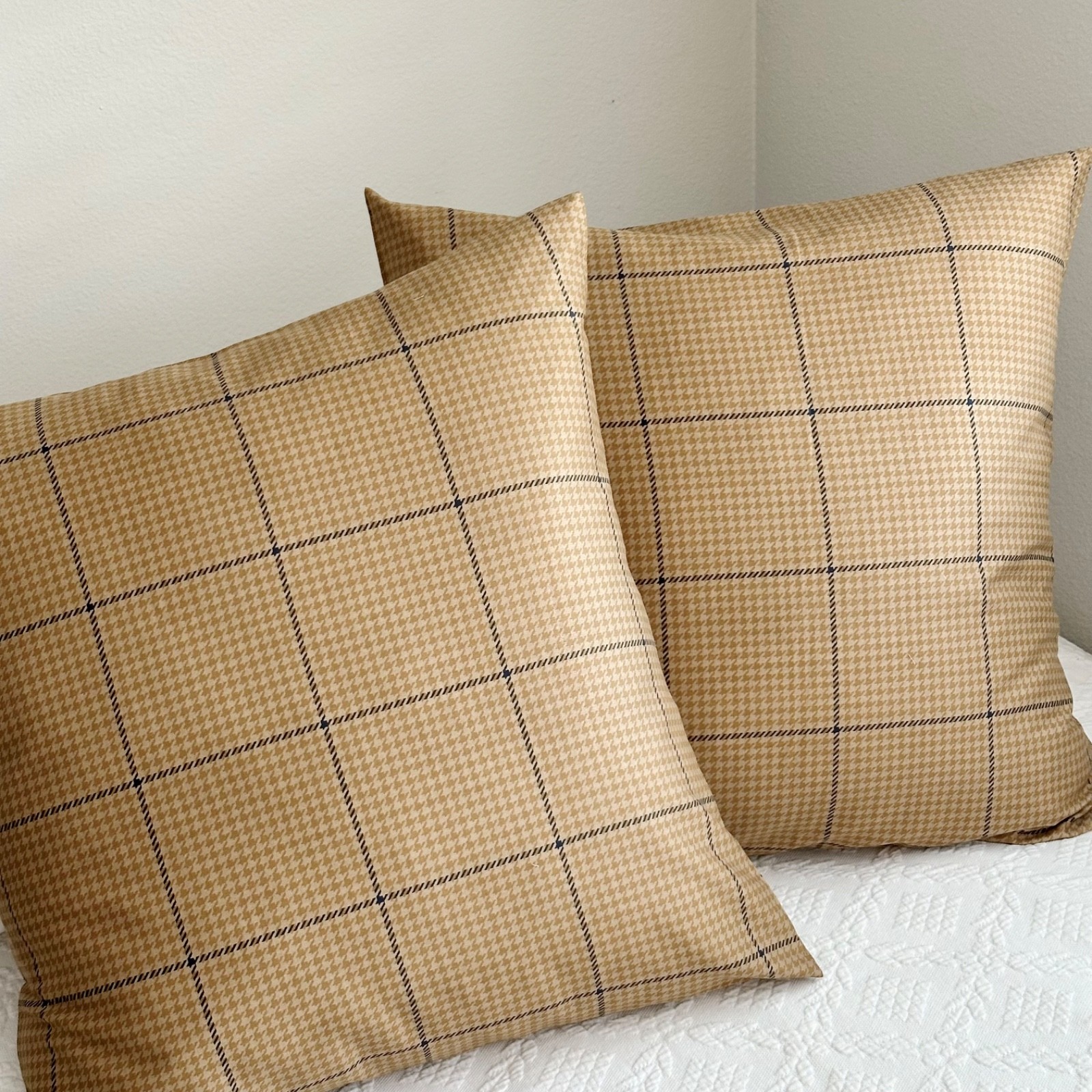 Set 2 Ralph Lauren 20" WINDOWPANE Throw Accent PILLOW COVERS Houndstooth Custom