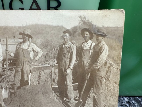Antique RPPC Postcard Photo Working Men Bison Gage Oklahoma 1910s - Picture 3 of 4