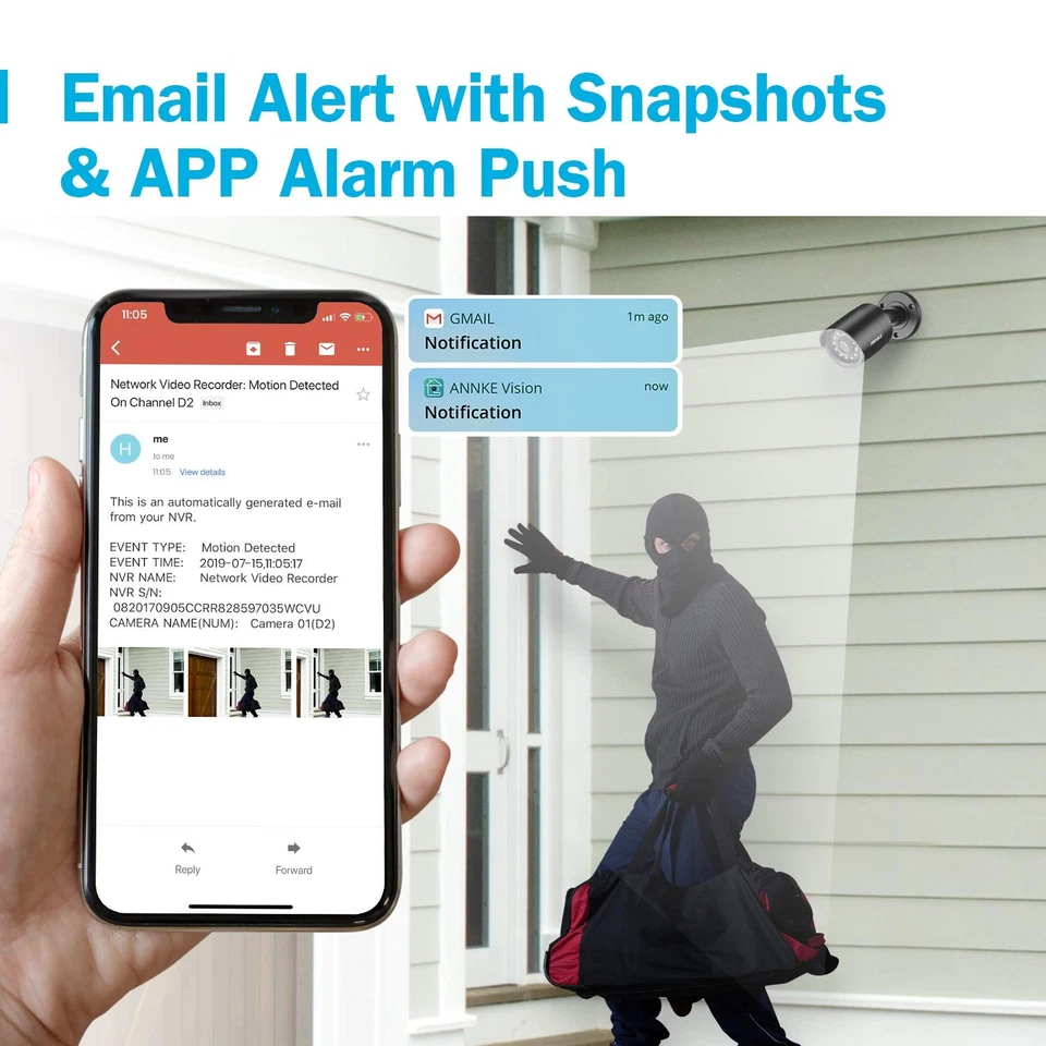 4 Pack 1080P HD TVI Home Security Camera Outdoor Indoor, 1920TVL, IP66 Waterp... - Image 4 of 4