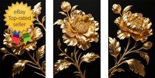 Rub on Transfer Decals for Furniture Crafts - Golden Peony UV DTF Stickers for W