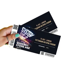 System Of A Down Ticket 2026 Keepsake Rock Ticket Gift Reveal For Rock Fans