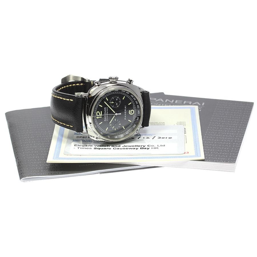 PANERAI RADIO MIR PAM00288 45mm SS Black Dial Automatic Chronograph #C175