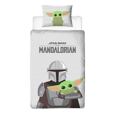 Star Wars Mandalorian Single Duvet Cover Set 2-in-1 Designs Baby Yoda Stripes