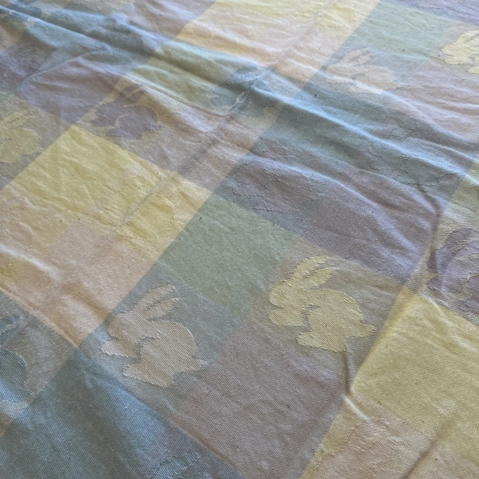 Living Quarters Occasions Tablecloth Pastel Bunnies Easter Rectangular 66” X 51” - Image 3 of 4