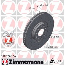 2x ZIMMERMANN SPORT BREMSSCHEIBEN 320mm GELOCHT VA geeignet für AUDI A4 A6 ALL