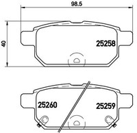 Hinterachse Brembo P 79 029 Bremsbelagsatz, Scheibenbremse FüR Suzuki,Suzuki (Ch