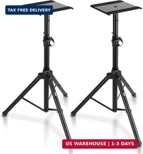Pyle Adjustable Speaker Stand Pair - Dual Studio Monitor Tripod with Metal Base,