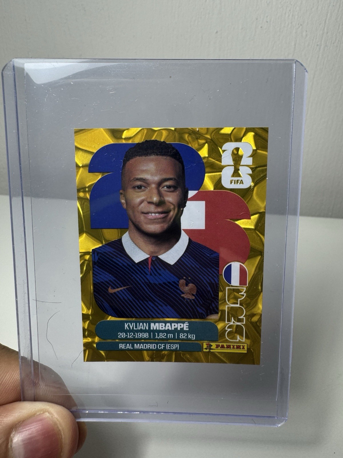 2026 Panini World Cup Gold Crumple Mbappe Sticker FRA20