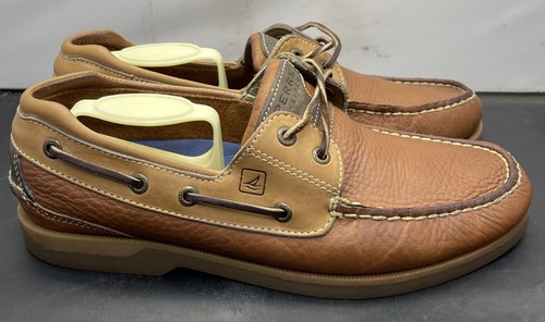 Sperry Top-Sider Mako braun hellbraun Boot Halbschuhe Deck Schuhe Herren Größe 9 schneller Versand - Bild 5 von 12