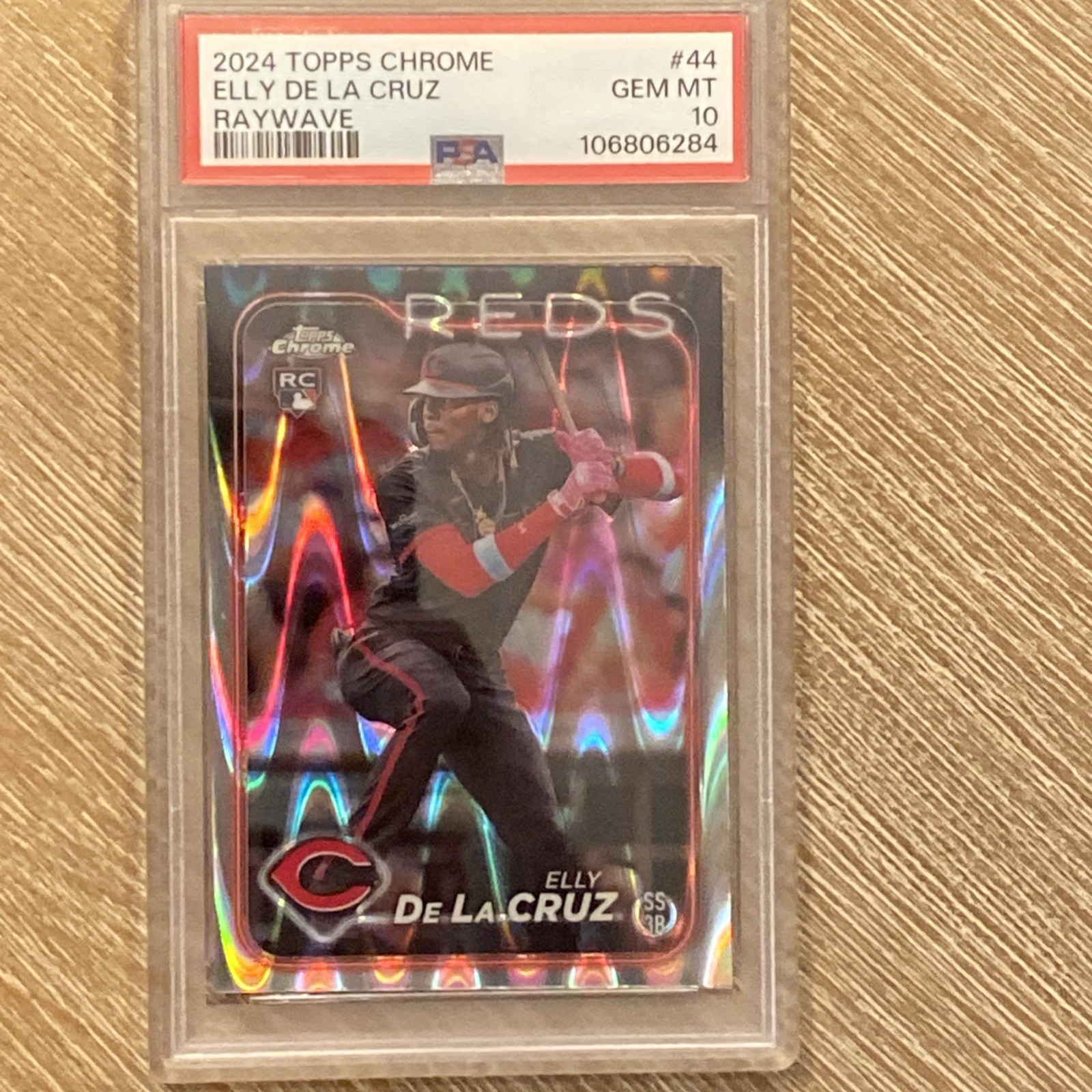 2024 Topps Chrome - Elly De La Cruz #44 RayWave Refractor (RC) PSA 10💎