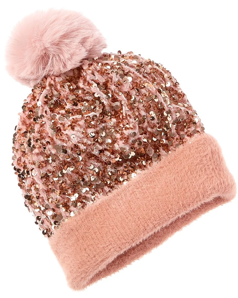 Gorro de lentejuelas rosa Surell Accessories