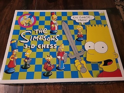 Vintage The Simpsons 3D Chess Set TV Homer Bart Board Game CIB Complete 