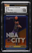 2019 Panini NBA Hoops Premium Stock City Blue LeBron James CSG 10 Gem Mint 0c3