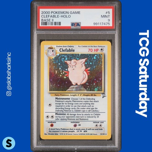 2000 POKEMON BASE SET 2 #5/130 CLEFABLE HOLO PSA 9