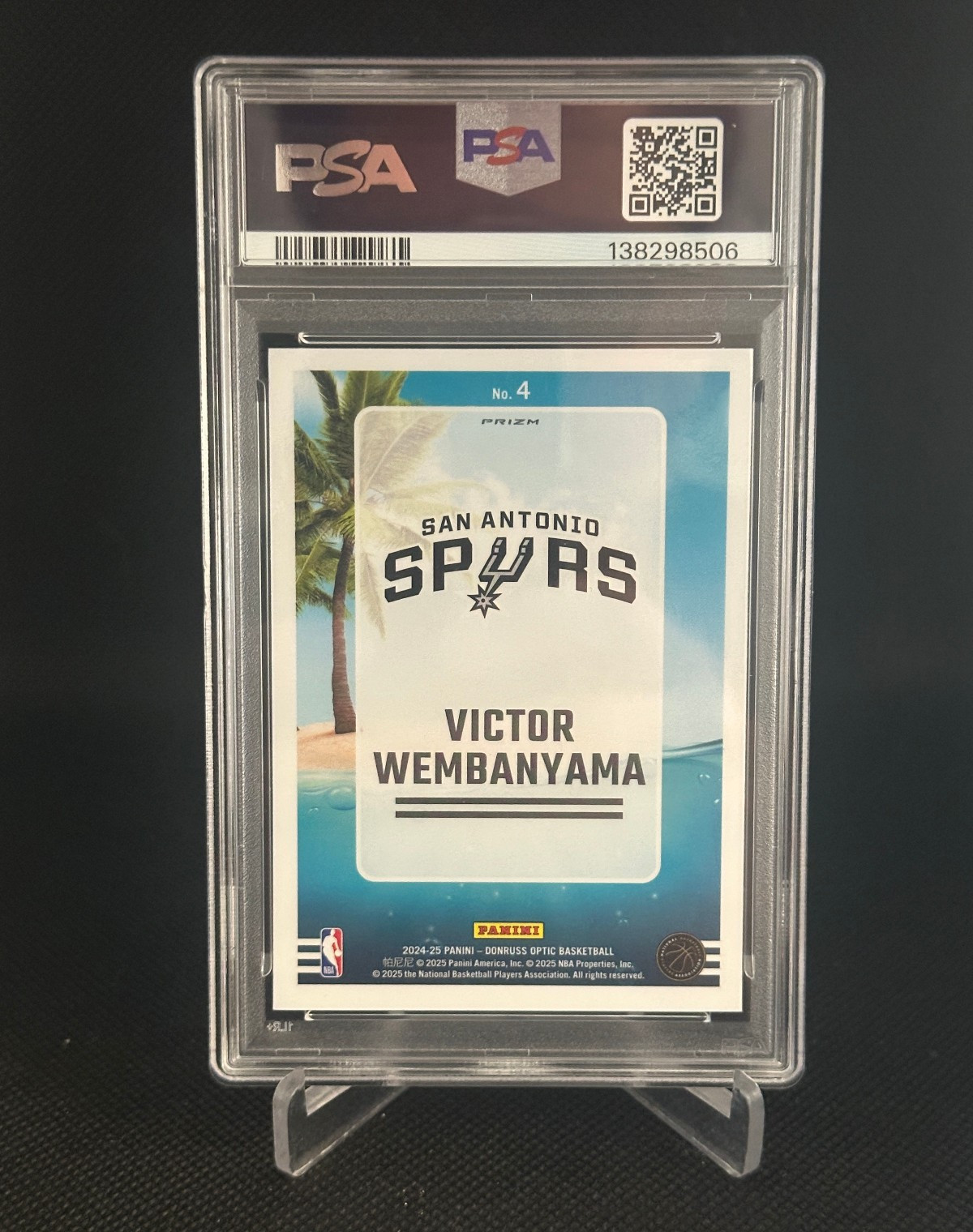 PSA 10 Gem Mint  | Victor Wembanyama 2024 Donruss Optic PURPLE HOLO Splash! SP ! view 2