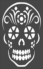 Sugar Skull Gothic Wall Art Reusable Plastic Stencil - StencilAir
