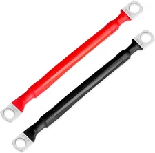 2 AWG Battery Cable 2 Pcs, 5.9 Inch Battery Cables with M8 Ring Terminals, Marin