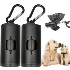 Metal Dog Poop Bag Holder Aluminum Dispenser for Leashes, Hiking & Travel, Li...