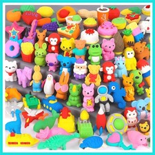 70 Pack Animal Erasers for Kids Bulk Desk Pets Classroom Prizes Treasure Box ...