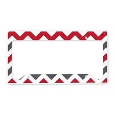 Cafepress Red Gray Chevron License Plate Holder License Frame 1600096319