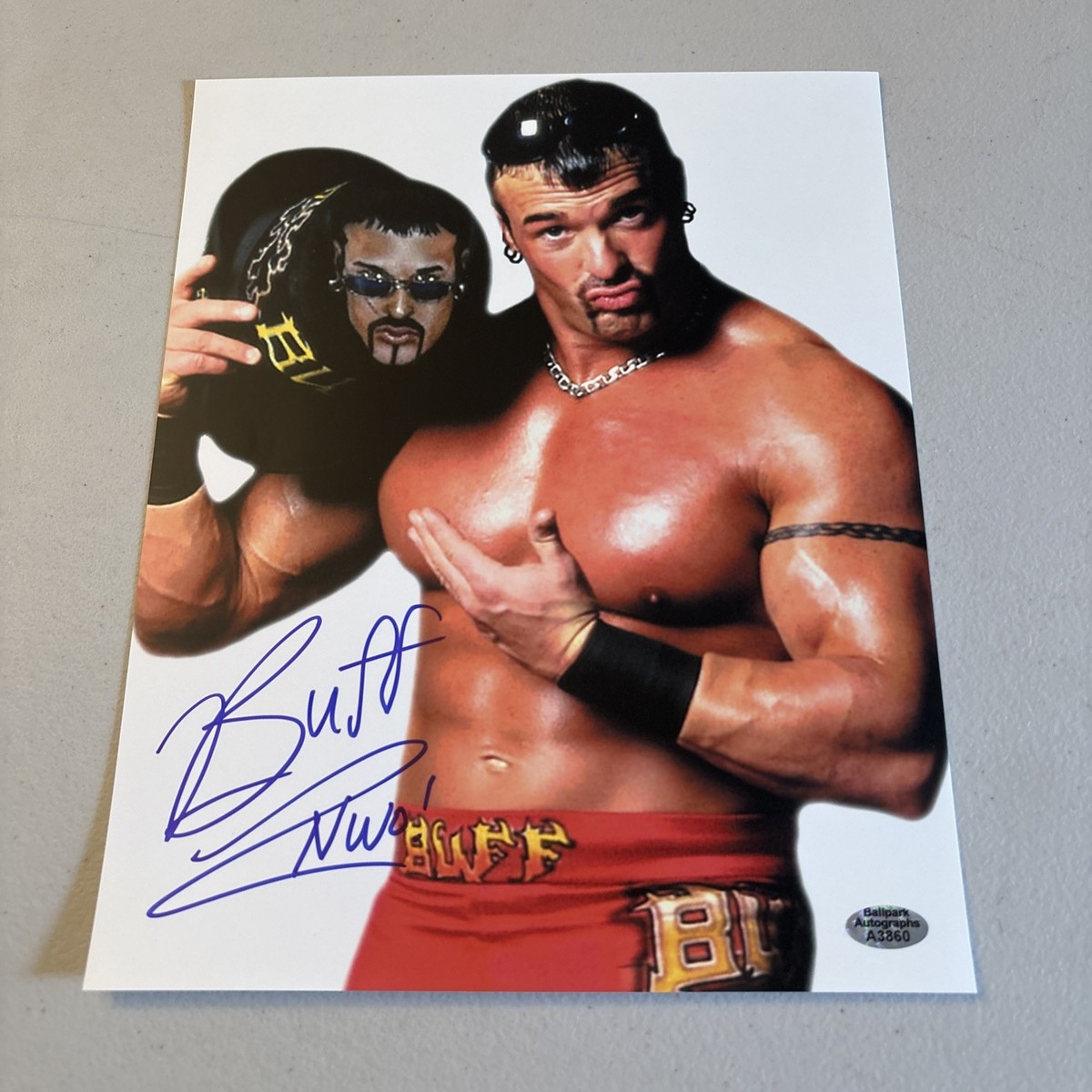 MARCUS BUFF BAGWELL NWO SIGNED 8x10 PHOTO WCW WWE ECW NWA WWF WITH