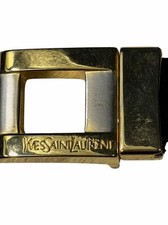 Yves Saint Laurent black vintage gold hardware skinny waist belt black size 40