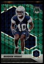 2021 Panini Mosaic #349 Nahshon Wright Prizm Green