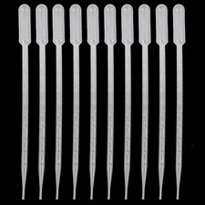 50x Disposable 10ml Graduated Dropper Pipettes 1ml Pump For