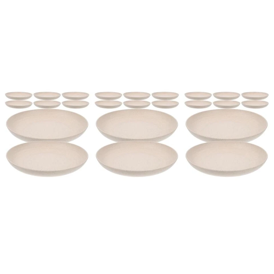 24 Stück tiefe Essteller: Unzerbrechliches Esstellergeschirr aus Weizenstroh, - Bild 2 von 4