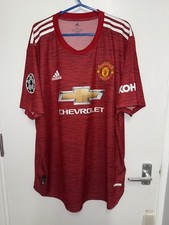 Adidas Man Utd 2020/21 Home UCL Player Football Shirt XL B.FERNANDES heat rdy 