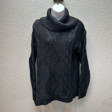 Charter Club Women's Cowl-Neck Cable-Knit Glitter Sweater Size S