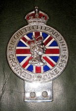 Queen Elizabeth II Coronation celebration grille badge 2nd June 1953 Enamel