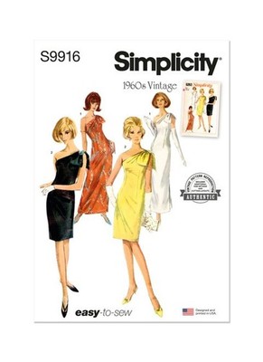SIMPLICITY Schnittmuster 9916 Misses Damen Retro Kleid Größe 6-14 ungeschnitten