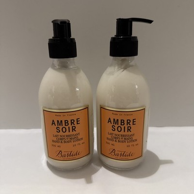 Set of 2 Bastide Ambre Soir Hand & Body Lotion 10oz 300ml French Made New