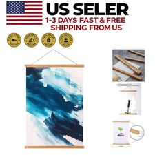 Versatile Magnetic Poster Hanger - Teak Wood Frame for Easy Art Change 10-inch 