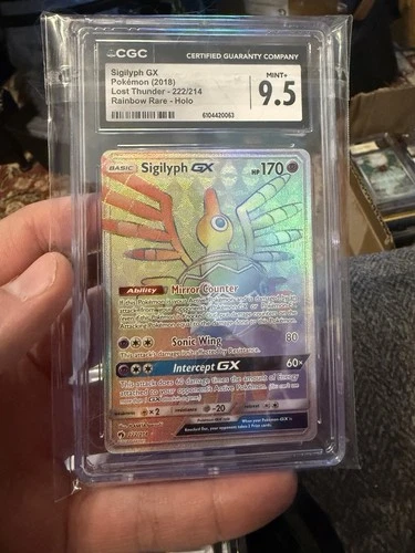 Sigilyph GX 222/214 CGC 9.5 - Pokemon SM Lost Thunder Secret Rainbow Holo