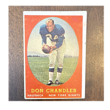 Topps 1958 Don Chandler #54 New York Giants NFL Football Card Base Set