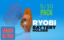 5/10 Pack RYOBI One+ 18v Battery Holder Mount Hanger -Perfect Fit - MADE IN USA!