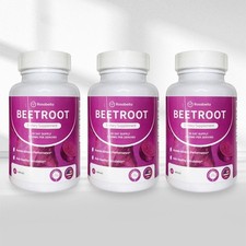 3PCS Rosabella Organic Beet Root 60 Capsules Natural Energy Boost Blood Pressure