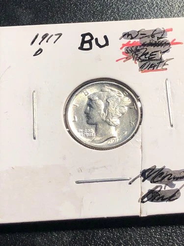1917D Mercury Dime BU Condition - Beautiful Coin, sharp details