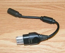 Genuine Microsoft XBOX Wired Game Gamepad Joypad Breakaway Black Cable Adapter 