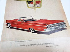 Lincoln Continental Mark IV Vintage Auto Car Ad 1959 Magazine Print Automobile