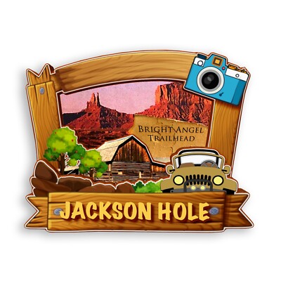 Jackson Hole Wyoming USA Refrigerator magnet 3D travel souvenirs wood gifts