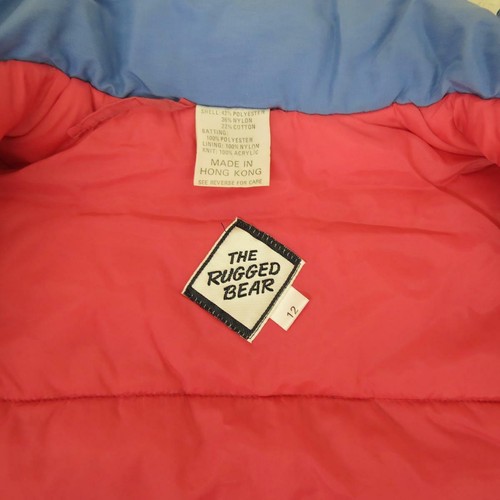 Vintage The Rugged Bear Insulated Blue & Pink Vest Juniors Size 12/Women's Small - Picture 6 of 7